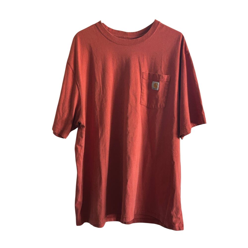 Carhartt Men’s Orange short sleeve tee Tshirt 2XL outdoor durable workwear